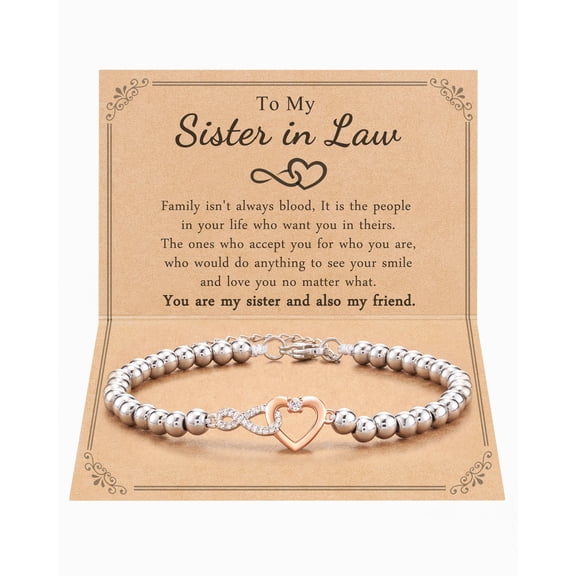 Infinity Love Women's Bracelet, Adjustable Charms Jewelry, Birthday Holiday Gift for Mom Daughter Best Friend
