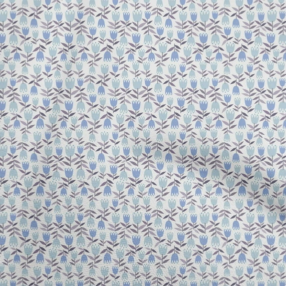 oneOone Georgette Viscose Medium Blue Fabric Asian Batik Floral Diy Clothing Quilting Fabric Print Fabric By Yard 42 Inch Wide