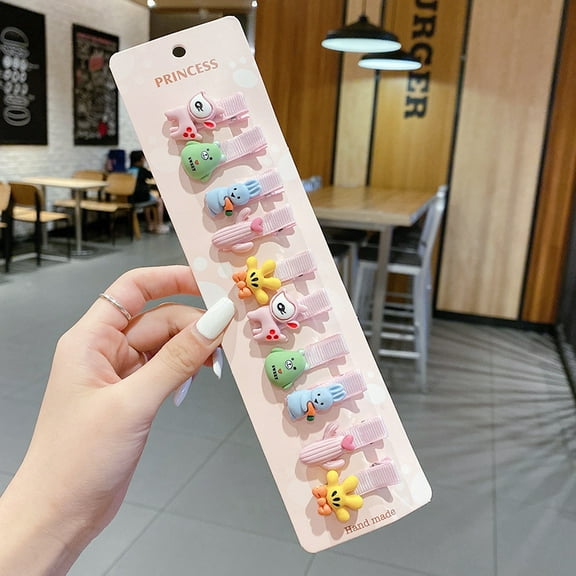 Hair Clips for Girls Women,10PCS Lined Alligator Clips with Cute Patterns, Handmade Hair Accessories for Baby Newborn Toddlers All Age Girls
