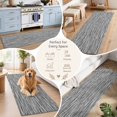 Area Rug 2x6ft Gray Knit Texture Low Pile Washable Rug Soft Cushioned ...