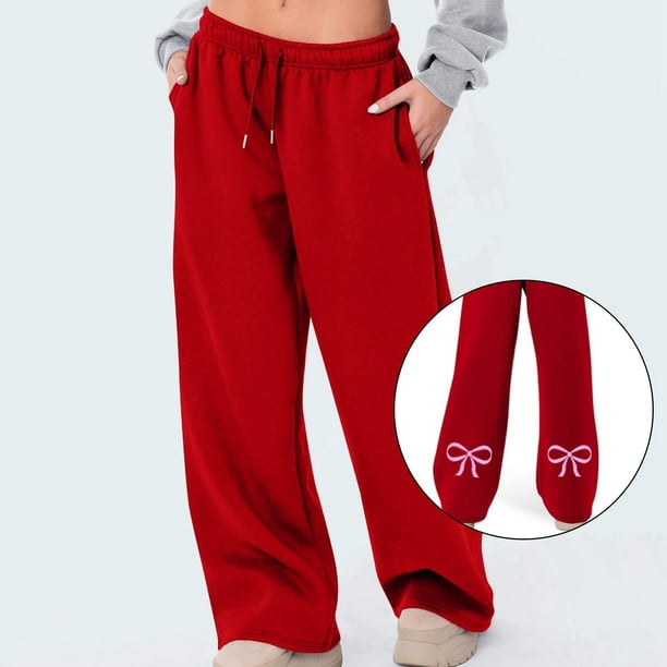 WILLBEST Pantalones Casuales elegantes de Pierna Ancha con Estampado de Pajarita para Mujer, para Un Ajuste Relajado y Actividades Deportivas. Extra Grande