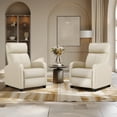 thumbnail image 2 of Renwick Faux Leather Push Back Theater Recliner, Set of 2, Beige, 2 of 10