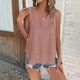 thumbnail image 4 of Tops sin Mangas de las Mujeres Casual Color Sólido Irregular Hem Tanque Blusa Suave Poliéster Primavera Verano Capa Cami, 4 of 8