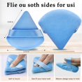 thumbnail image 3 of 2 PCS Powder Puff Triangle Makeup Puffs for Loose Setting Powder Face Body, Foundation Blender Velour Setting Powder Puff, Super Soft Eye Makeup Wedges Beauty Tools (Black Blue), 3 of 5