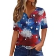 thumbnail image 2 of 250th Anniversary USA Shirt Short Sleeve Shirts for Women Womens Tops T Sunflower Print Flag Blouse, 2 of 5