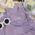 thumbnail image 5 of KPOPLK Toddler Girl Clothes 2 Piece Summer Teen Girls Sleeveless Top Dress and Leggings Shorts Set Kids Summer Outfits(5-6 Years,Purple), 5 of 7