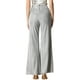 thumbnail image 3 of Pantalones de pierna ancha metálicos brillantes de cintura alta Inspire Chic para club, color plateado, talla XS, 3 of 5