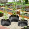 thumbnail image 6 of 3 Pcs 2x2x1ft Round Galvanized Raised Garden Bed Kit with Tomato Cages, Metal Planter Box Outdoor Raised Garden Beds for Gardening Vegetables Flowers, Black, 6 of 8