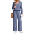 thumbnail image 2 of Fantaslook Plus Size Two Piece Sets for Women Fall Outfits Long Sleeve Tops Wide Leg Pants Lounge Matching Sets Vacation Travel Outfits, 2 of 7