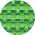 thumbnail image 1 of Ahgly Tapis Rond Lavable en Machine Intérieur Transitionnel Vert Néon, 4 Pieds Rond, 1 of 7