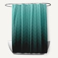 thumbnail image 1 of Simply Daisy 70" W x 73" H Depth Perception Stripes Print Polyester Shower Curtain, Green, 1 of 3