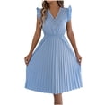 thumbnail image 2 of Elvqul Womens Tunic Dresses V-Neck Sleeveless Mini Dresses Summer Pullover Casual Light Blue Tank Dresses for Women Stretchy, 2 of 9