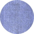 thumbnail image 1 of Ahgly Company Machine Washable Indoor Round Solid Blue Modern Area Rugs, 6' Round, 1 of 4