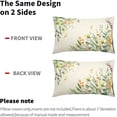 thumbnail image 4 of Spring Summer Lumbar Pillow Covers 12X20 Inch Set of 2 Yellow Flowers Leaves Butterfly Decorative Pillow Cases Green Leaf Floral Cotton Linen Cushion Case Farmhouse Home Decor for Sofa Couch Outdoor, 4 of 6