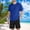 Blue, variant on Avirosel Men's Workout Athletic Set Quick Dry Short Sleeve Round Neck Top and Mesh Drawstring Shorts Navy
