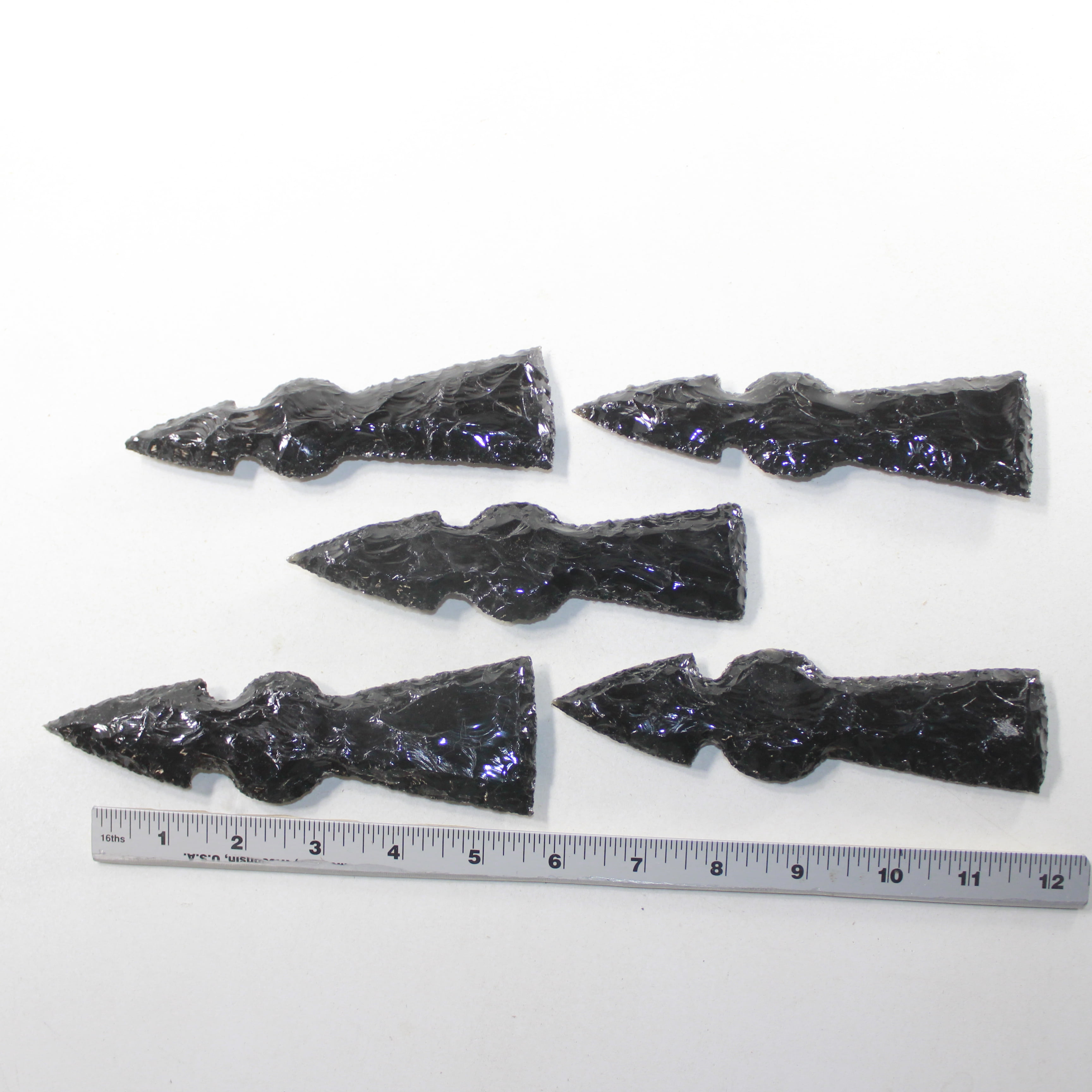 5 Obsidian Ornamental Tomahawk Heads #9427  Ax Axe Hatchet