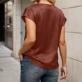 thumbnail image 5 of Satin T Shirts for Women 2026 Summer Short Sleeve V Neck Business Dressy Casual Office Work Tshirt Blouse, 5 of 7