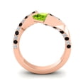 thumbnail image 5 of Diamond-Capitals 1.20 Carat Elegant Natural Diamond Peridot & Black Onyx Gemstone Proposal Ring for Ladies Solid 18K Rose Gold Size 7.5, 5 of 8
