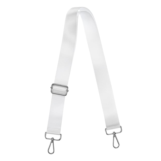 Reemplazo de correa de bolso Uxcell, correa de hombro cruzada de 29.5-55" (blanco, hebilla plateada)