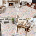 thumbnail image 5 of Large Area Rugs for Living Room Bedroom, Spring Flowers 6'x9' Rug Washable Carpet Runner Indoor Outdoor, Abstract Pink Blue Floral Vintage Plants Non Slip Floor Mats Rug for Kitchen, Playroom, 5 of 8