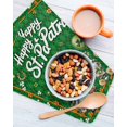 thumbnail image 3 of St Patrick's Day Kitchen Dish Towels for Drying Dishes Set of 3, Lucky Gnomes Shamrock Balloon Green Plaid Waffle Weave Microfiber Hand Tea Bathroom Towels Quick Dry & Absorbent Towel 12x12, 3 of 7
