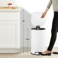 thumbnail image 7 of 8 Gallon Step Trash Can, Square Fingerprint-Proof Foot Pedal Garbage Can with Soft-Close Lid for Kitchen, Bathroom, Bedroom, Living Room, Office Dorm, Without Inner Bucket, 30-Liter, White, 7 of 7