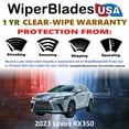 thumbnail image 2 of 2023 Lexus RX350 Beam Wiper Blades Wipers w/1yr Warranty (Set of 2) (WiperBladesUSA), 2 of 5