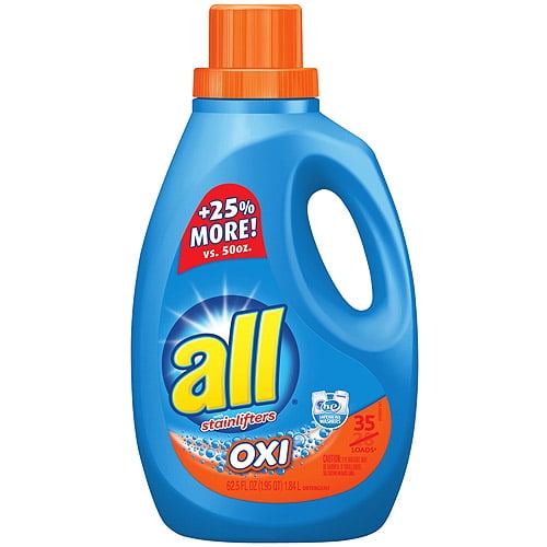 All Oxi Liquid Laundry Detergent, 62.5 fl oz - Walmart.com - Walmart.com