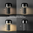 thumbnail image 2 of 8" 1.5W LED Integrated Black Outdoor Table Lamp with Rechargeable Battery, USB-C Cable and Frosted Acrylic Diffuser, 2 of 8
