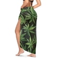 thumbnail image 2 of Yuyamidu Sarong Wraps for Women Green Leaves Chiffon Swimsuit Coverups Sheer Bikini Wraps Bathing Suit Cover Up Summer Beachwear, 2 of 7