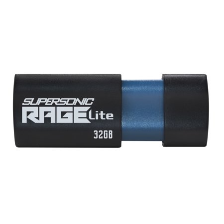 UPC: 0814914028940 | Patriot Supersonic Rage Lite 32GB USB 3.2 Gen 1 Type-A Capless Flash Drive – Thumb Drive – Pen Drive – PEF32GRLB32U