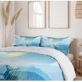 thumbnail image 6 of Winter Duvet Cover Sets, Deer Along Antlers on Seasonal Mountain Valley Meadow Sunset Landscape, Bedding Set 2 Duvet Covers & 4 Pillowcases, 2 Pack Queen Size, Petrol Blue Pale Yellow, by Ambesonne, 6 of 7