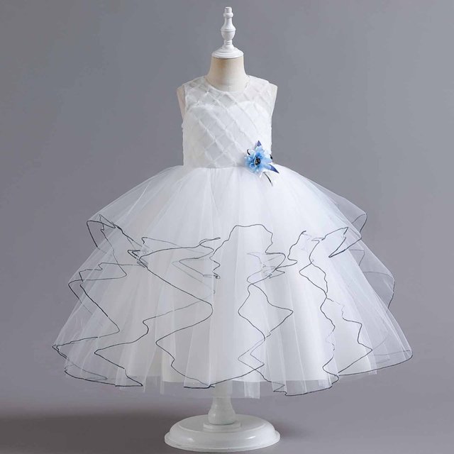 Vestido de princesa SDJMa para niñas pequeñas de mediana edad, sin mangas, de malla, de gasa, de princesa