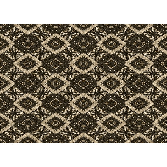 Ahgly Company Indoor Rectangle Patterned Bullet Shell Brown Area Rugs, 4' x 6'