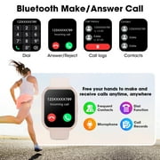 Mingdaln 1.85-inch Men Womens Smartwatch with Answer/Make Calls/120+ Sport Modes/Message Reminder, IP68 Waterproof,Fitness Tracker fits for Android iPhone Devices(Pink)