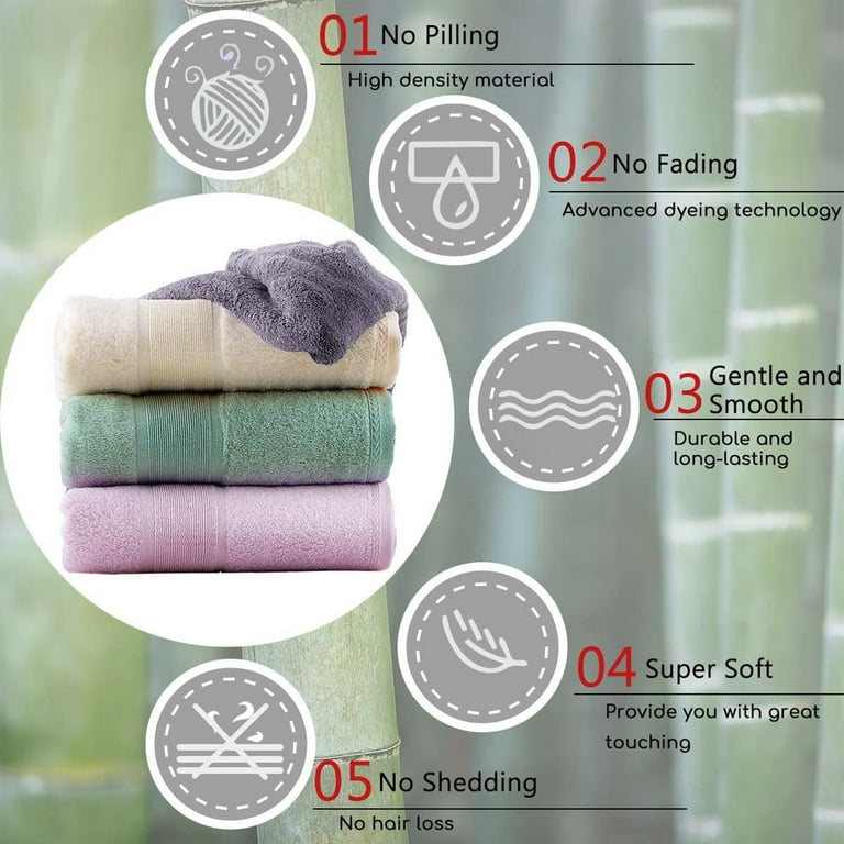 Bath Towel Bamboo Towel Set 2 pack, 70 x 140 cm Extra Large Bath Sheet  Super Soft & Highly Absorbent – Aisifang