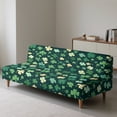 thumbnail image 4 of SCRAWLGOD St Patrick's Leaf Print Sofa Slipcover Armless Sofa Cover for Kids Stretch Non Slip Futon Cover Washable Easy Installation Couch Cover, 4 of 9