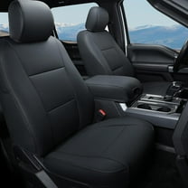 AOMSAZTO Seat Covers for Ford F150 XL XLT: 2015-2025 SuperCrew & F250 F350 F450 2017-2025 Super Duty Crew Cab XL XLT, Custom Fit Full Set Faux Leather Black