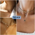 thumbnail image 2 of Collar inicial Silvora plata esterlina letra K circonita cúbica, 2 of 8