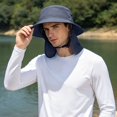 thumbnail image 2 of XIAOCHA Mens Solid Boonie Hat Neck‑Flap Bucket Hat Hiking Headwear,GY2, 2 of 4