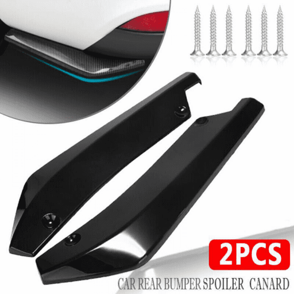 2x Universal Car Rear Bumper Protector Lip Diffuser Splitter Spoiler Gloss Black