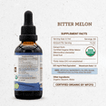 thumbnail image 3 of Secrets Of The Tribe Bitter Melon Organic Dietary Supplement, Natural Herbal Tincture for Metabolic Support, Certified Organic Bitter Melon (Momordica charantia) Dried Fruit Alcohol-Free Extract 2 oz, 3 of 7