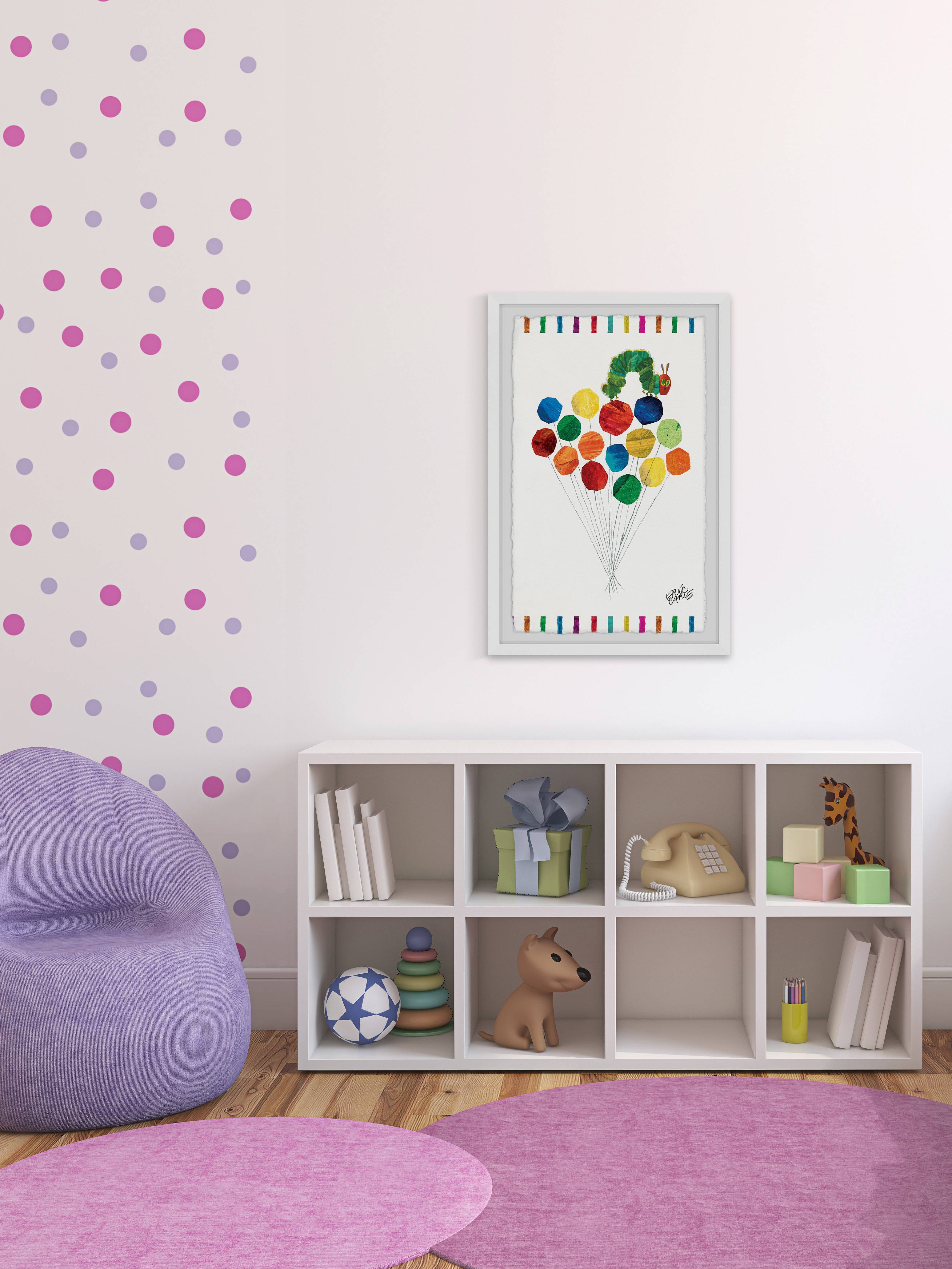 Marmont Hill Caterpillar On Balloons By Eric Carle Framed Wall Art, 16.00" x 1.50"