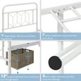 thumbnail image 4 of Yaheetech Vintage Metal Platform Bed Frame with Diamond Pattern Headboard, Twin, White, 4 of 7