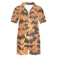 thumbnail image 6 of Feancey Halloween Womens Pajamas Set Holiday Casual Pumpkin Print Pjs Two Piece Short Sleeve Button Down Sleepwear Shorts Sets Loungewear Outfits Yellow M, 6 of 7