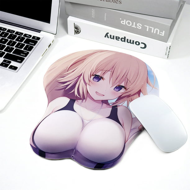 Anime Girl Large Boob Pads with 4 cm Height Silicone Wrist Rest Sexy Breast  Mice mat for Adults Desk Decoration 