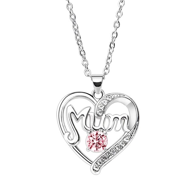 Collar para Mamá LRH Regalos para el Día de la Madre Con Colgante de Cristal