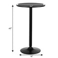 thumbnail image 2 of Gymax 6 PCS Round Pub Table 24'' Bistro Bar Cocktail Table w/Metal Base Black, 2 of 10