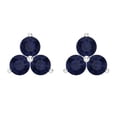 thumbnail image 3 of 14K Solid Gold Screw Back Stud Earrings for Women | 3 cttw Round Cut Simulated Blue Sapphire | White Gold, 3 of 5