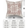 thumbnail image 5 of Coral Ethnic Boho Throw Pillow Covers 16X16 Inch Set of 2 Bohemian Carpet Vintage Pillow Cases Rust Red Gray Terracotta Floral Pillow Cover Farmhouse Home Decor for Sofa Couch Porch Outdoor, 5 of 6